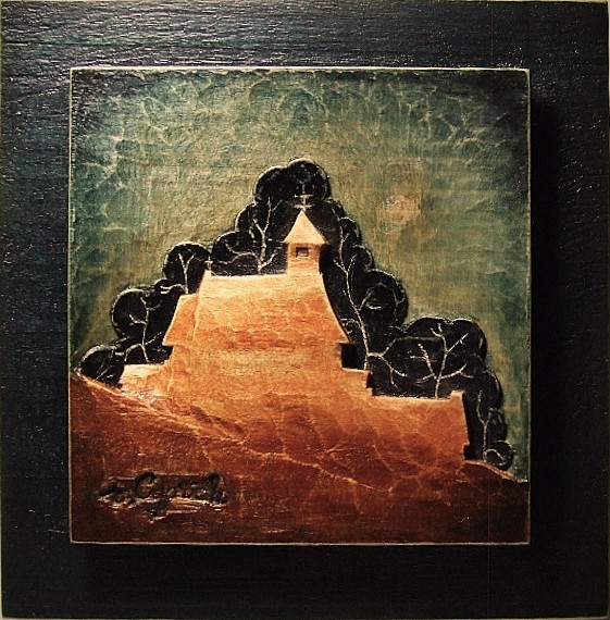 Kostolík na vŕšku 15 x 15 cm